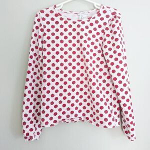 Max Studio Kids Girls Apple Print Long Sleeve Top